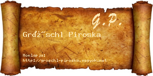 Gröschl Piroska névjegykártya
